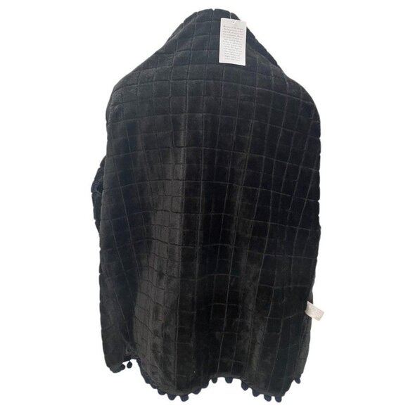 Soft Surroundings L/XL Kimono Jacket Batik Print Boho Chic Pom Pom Trim Festival - Picture 2 of 10